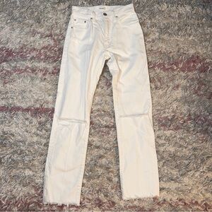 MOUSSY white denim straight leg jeans 24